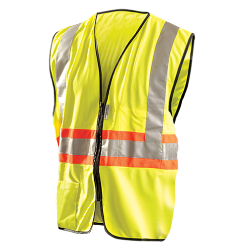 *High Visibility Premium Solid Two-Tone Expandable Vests, Small