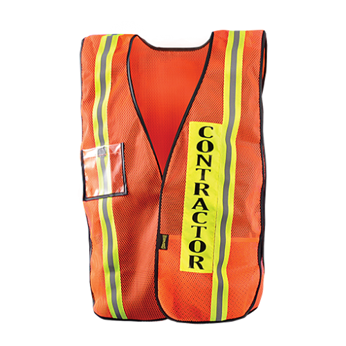 *High Visibility Mesh Contractor Safety Vest, R