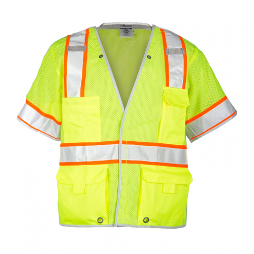 Brilliant Series Class 3 Breakaway Safety Vest - Yellow/Lime SMALL