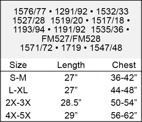 SIZE CHART