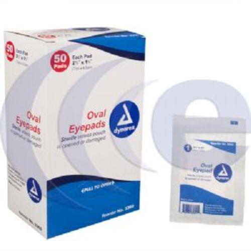 Oval Eye Pads Sterile 1's 15/8" 25/8" 50/BX, 12 BX/CS