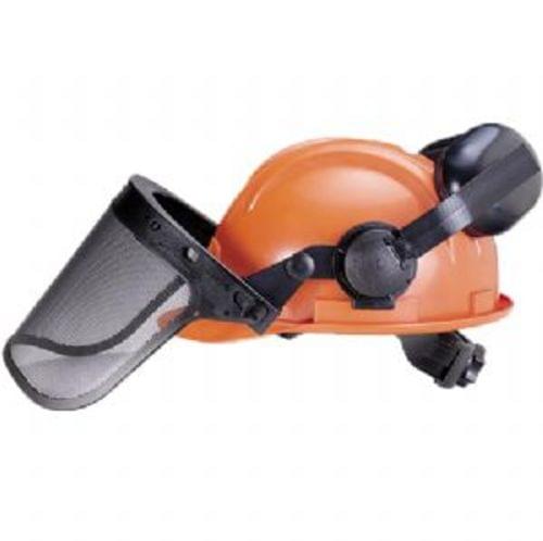 Tasco Woodsman Forestry System Hard Hat Model 6000 22NRR T-2000 with Six-Point Ratchet Suspension Steel Mesh Screen