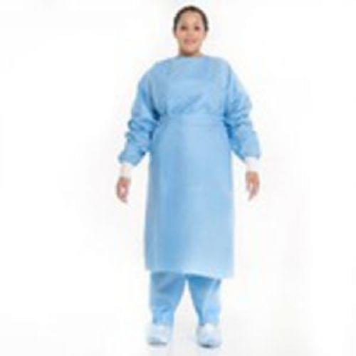 HALYARD Procedure Gown with Knit Cuffs, Full Back, Velcro Neck Closure, SMS, Blue, Universal