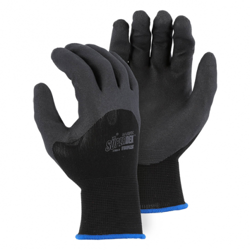 Lightweight, 13 gauge palm and knuckle dipped knit. Hydro-pellent repels water yet maintains excellent grip - Small