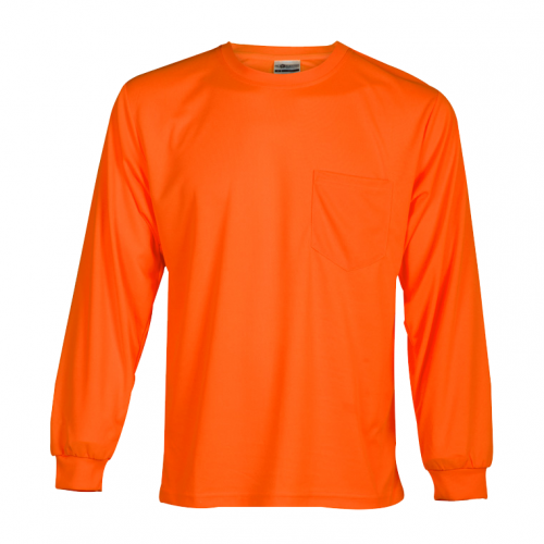 Microfiber Long Sleeve T-Shirt - Orange LARGE