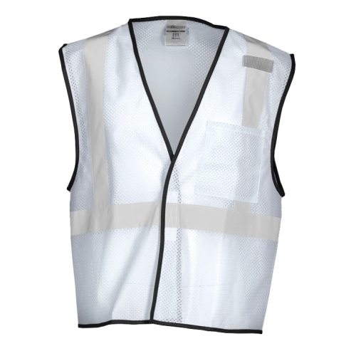 Enhanced Visibility White Mesh Vest S/M
