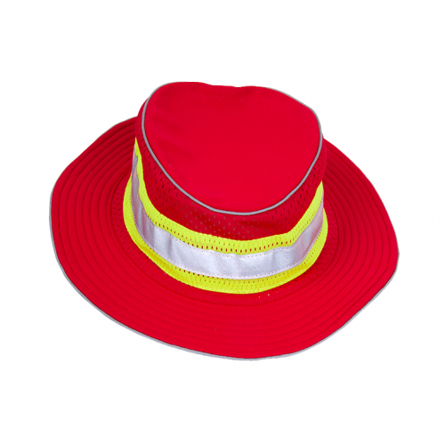 Enhanced Visibility Full Brim Safari Hat Red S/M