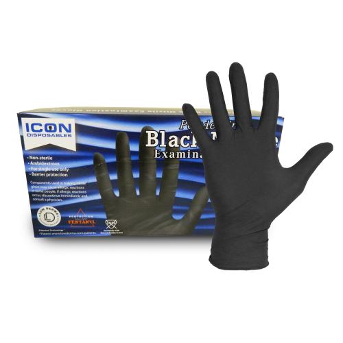 Icon Certo Black Exam Gloves - 2EXTRA LARGE