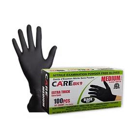 CARE Black Nitrile Exam Powder-Free Gloves 6Mil - LARGE