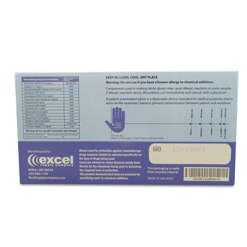 Excel Forte Blue Nitrile Exam Gloves - MEDIUM