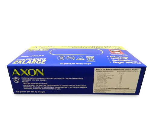 Excel Axon Blue Nitrile Exam Gloves - LARGE