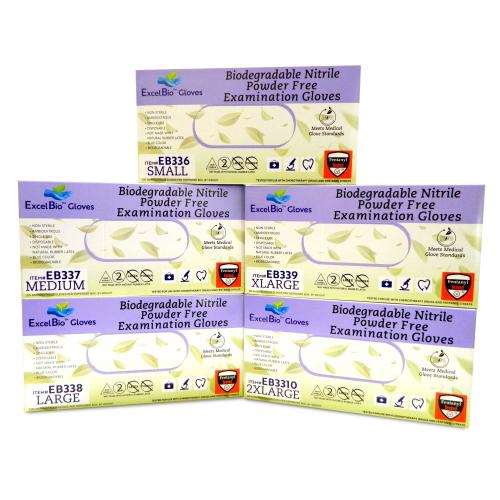 ExcelBio Gloves Biodegradable Nitrile Examination Gloves
