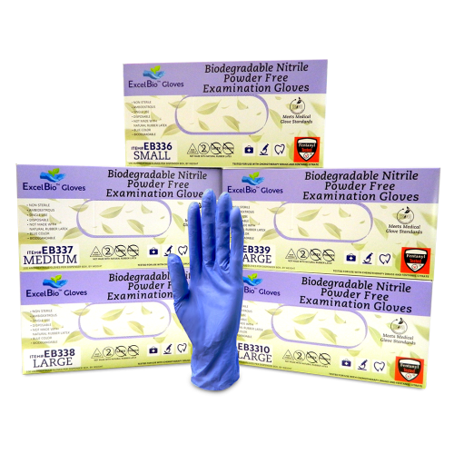 ExcelBio Gloves  Biodegradable Nitrile Examination Gloves