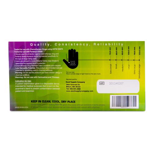 Excel Blue Exam Nitrile Powder-Free Gloves 100 Per Box MEDIUM