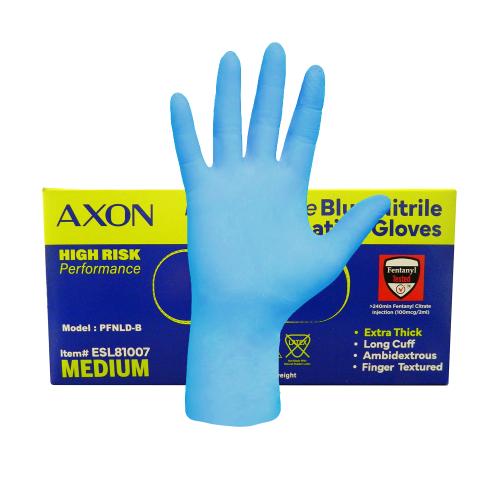 Excel Axon Blue Nitrile Exam Gloves - MEDIUM