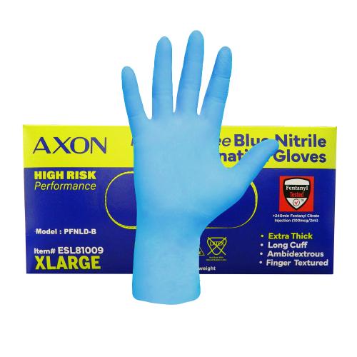 Excel Axon Blue Nitrile Exam Gloves - XLARGE