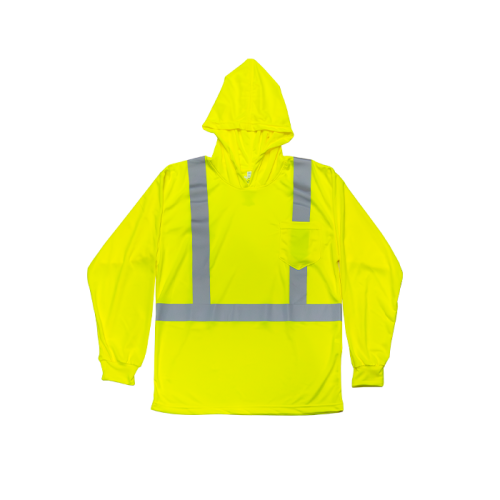 HTLB125C-2 - Hooded Long Sleeve T-shirt - YELLOW- 5XLARGE