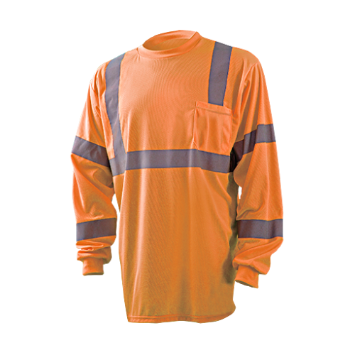*Long Sleeve Wicking Birdseye Shirt Orange Large