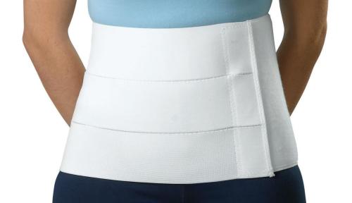 Premium 9in Tri-Panel Postpartum Abdominal Binder, White - Size L/XL