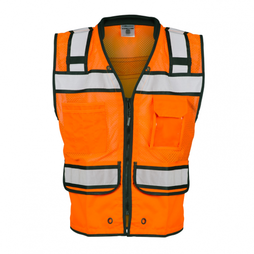 High Performance Surveyors Vest- Orange 5XL Snaps
