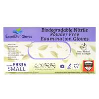 ExcelBio Gloves  Biodegradable Nitrile Examination Gloves - SMALL