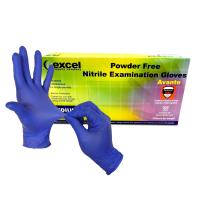 Excel Blue Exam Nitrile Powder-Free Gloves 100 Per Box LARGE