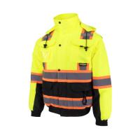 Radians SJ511B Class 3 Hi-Vis Hooded Bomber Jacket with Removable Sleeves - 4XL