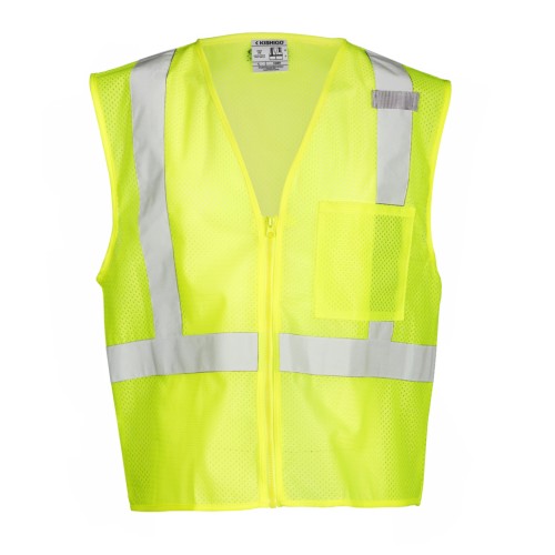 Zipper Front 1-Pocket Safety Vest - Yellow/Lime