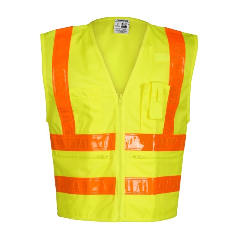 Combined Performance 5-Pocket Safety Vest - Yellow/Lime