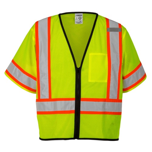 Single Pocket Contrasting Mesh Vest Lime