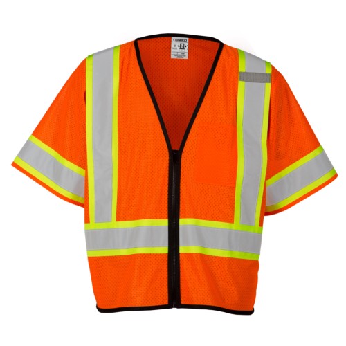 Single Pocket Contrasting Mesh Vest Orange