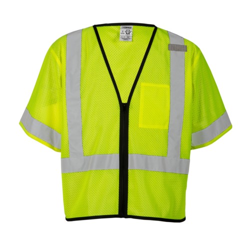 Single Pocket Zipper Vest Yellow/Lime