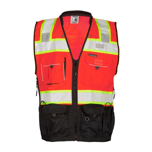 Premium Surveyors Vest - Fluorescent Red