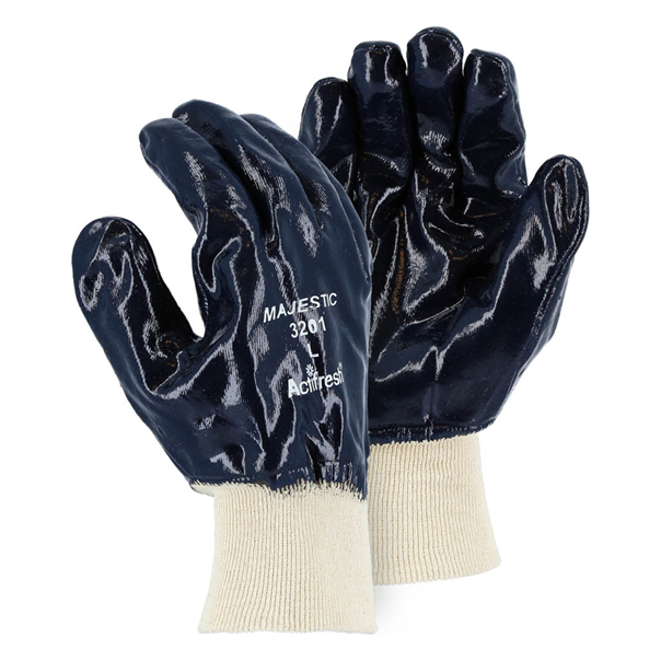 3201 (Fully Coated Heavy Nitrile, Jersey Lined, Knit Wrist)