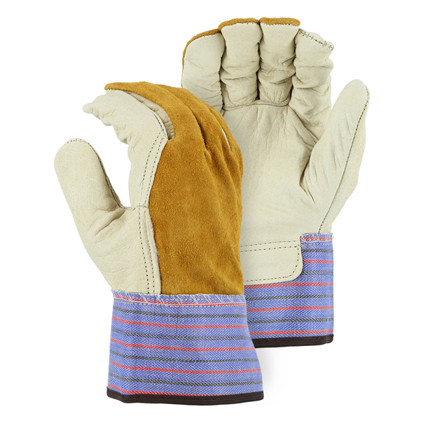 K5 (Grain Cowhide Leather Palm, Split Back, Rubberized Safety Cuff)