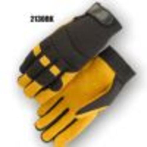 2130BK (Gold Brushed Pigskin Palm, Black Stretch Knit Back)