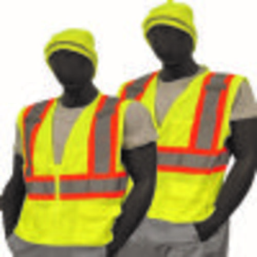 75-3211 Mesh Safety Vest - DOT Striping & Velcro Closure