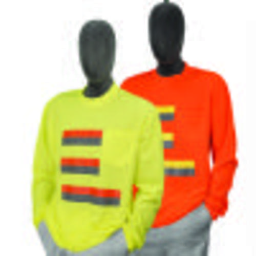 75-5065/75-5066 Premium Birdseye Mesh Long Sleeve w/ Horizontal Striping & Pocket