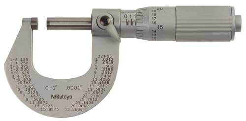 Mitutoyo 1'' MICROMETER .0001 FR 