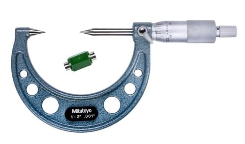 Mitutoyo 2'' (1-2)/.001 POINT MIC W/CAR