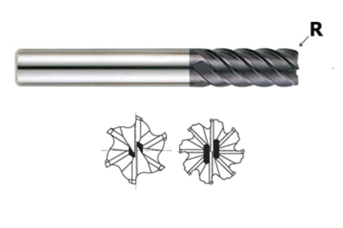 YG-1 93279 - 6 FLUTE LONG LENGTH 45 DEG HELIX CORNER RADIUS X-POWER CARBIDE