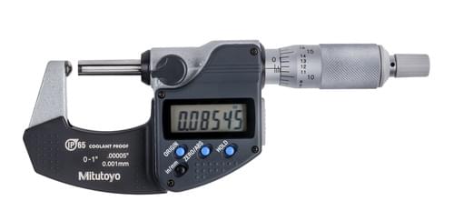 Mitutoyo * MICROMETER, SPHERICAL FACE, S-F, 1'', .00005''/0.001MM, IP65 SPC