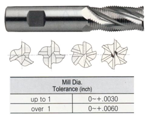 YG-1 E9990036 - 4 FLUTE REGULAR LENGTH CENTER CUT FINE PITCH ROUGHER POWDER METAL TANK-POWER