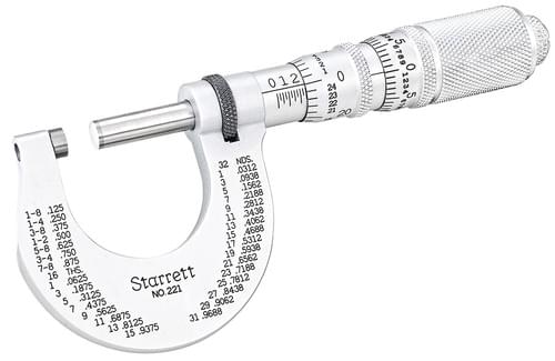 Starrett 50754 HI-PRECISION MICROMETER 1''