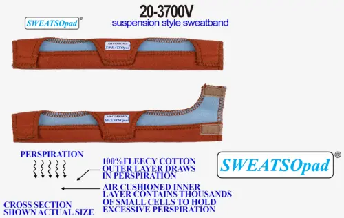industrial helmet sweatband moisture control orange