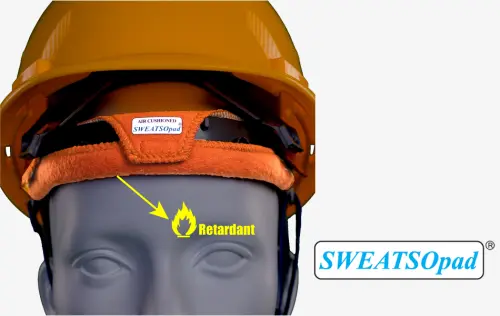 flame retardant hard hat sweatband cotton foam moisture control