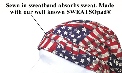 Weldas Fire Fox patriotic doo rag cotton welding headwear