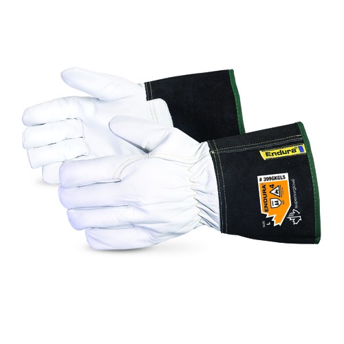 White/Black Cuff Grain Goatskin Endura Cut Resistant Driver's Glove XXXLarge