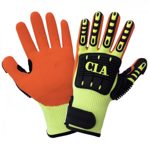 Cut and Impact Resistant Mach Finish Nitrile-Dipped Palm High-Visibility Gloves, 10 (XLarge)