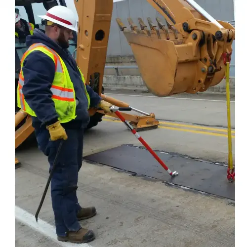 View of Magnetic Load Control pole in use